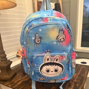 New Blue Backpack with Labubu design